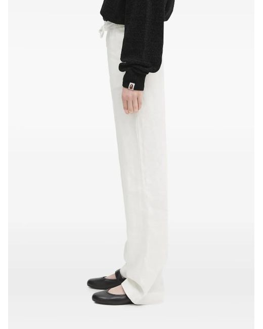 Samsøe & Samsøe White Drawstring Linen Trousers