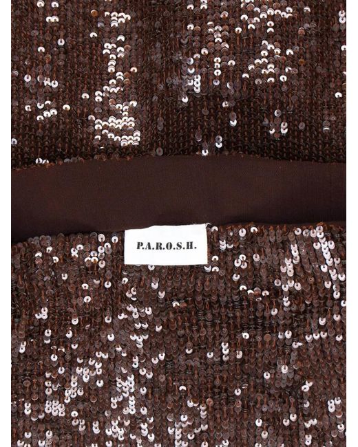 P.A.R.O.S.H. Brown Sequin Skirt