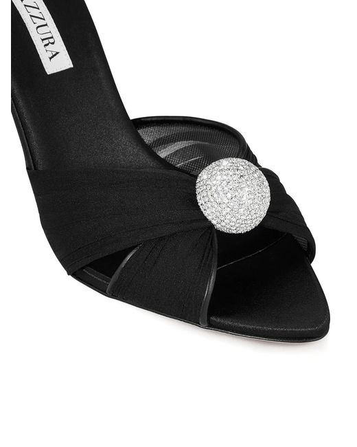 Aquazzura Black Mystery Mule Embellished Sandals