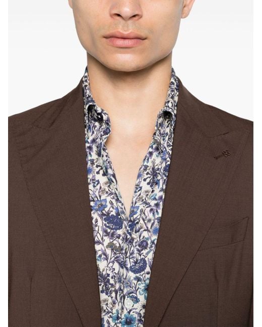 Camisa con estampado floral Paul Smith de hombre de color Blue