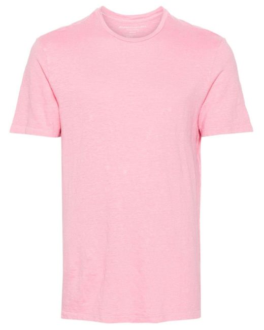 Majestic Filatures Pink Round-neck Short-sleeve T-shirt for men