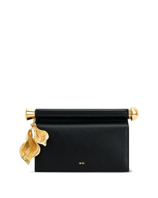 JW PEI Black Holly Leaf-Charm Clutch Bag