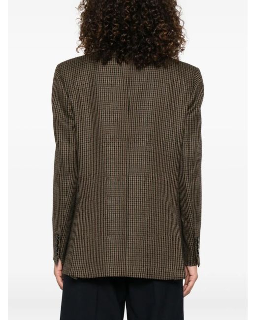 Blazé Milano Brown Houndstooth Double-Breasted Jacket