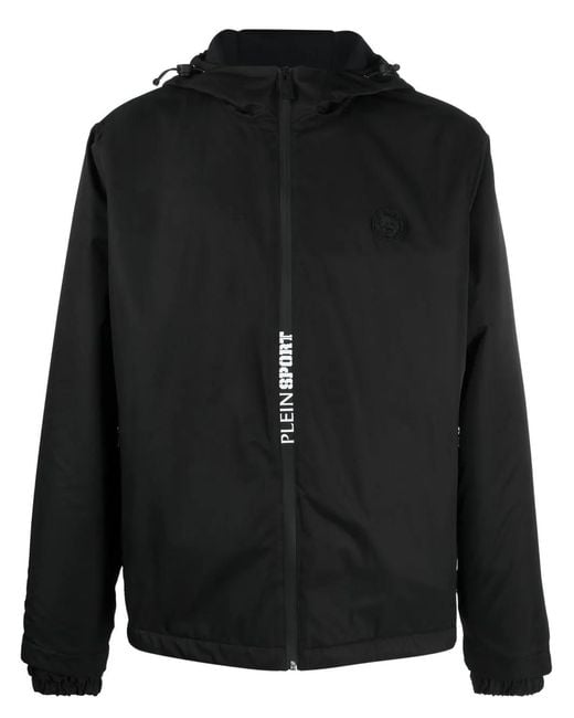 Philipp Plein Black Zip-Up Hooded Jacket for men