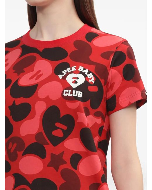 A Bathing Ape Red Logo T-Shirt