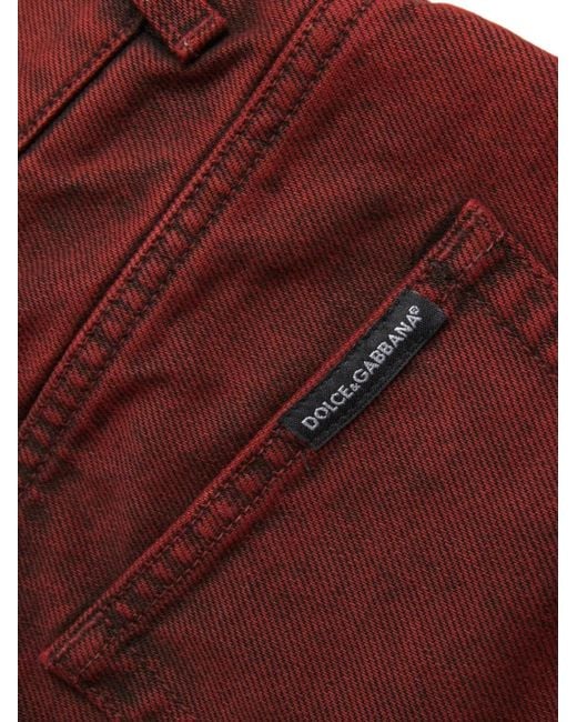 Dolce & Gabbana Orange High-Waisted Denim Shorts