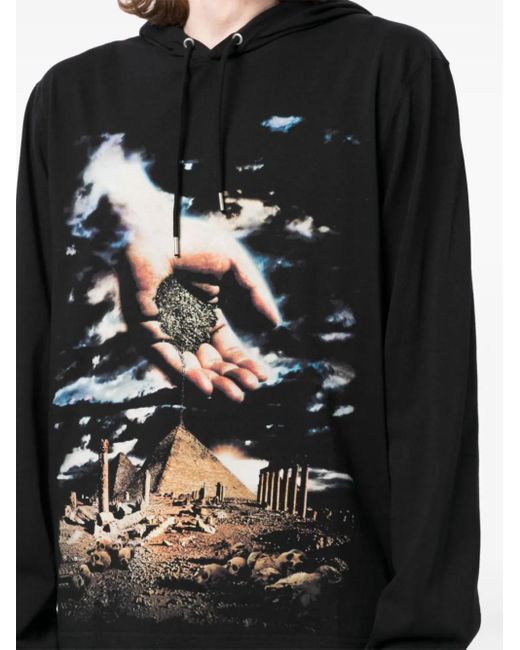 Rabanne Black X Kimura Tsunehisa Graphic-Print Hoodie for men
