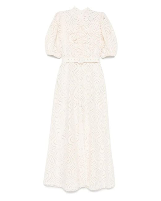 MOOS STUDIO White Puff Majesty Maxi Dress
