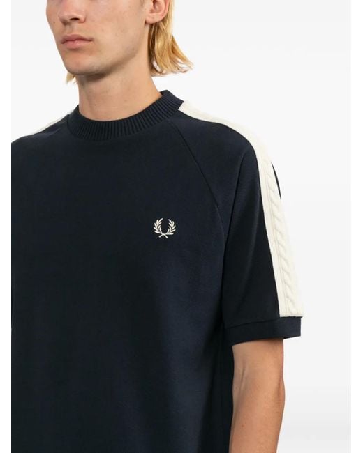 Fred Perry Blue Logo-Embroidered T-Shirt for men