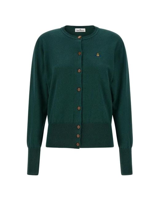 Vivienne Westwood Green Bea Orb-Embroidered Cardigan
