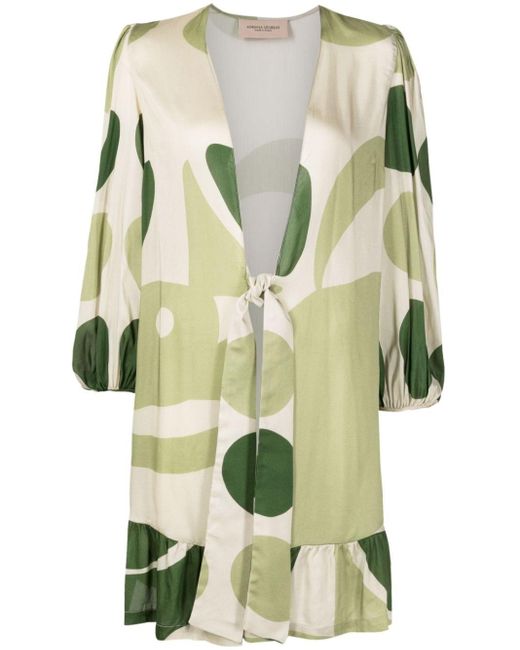 Robe courte à imprimé abstrait Adriana Degreas en coloris Green