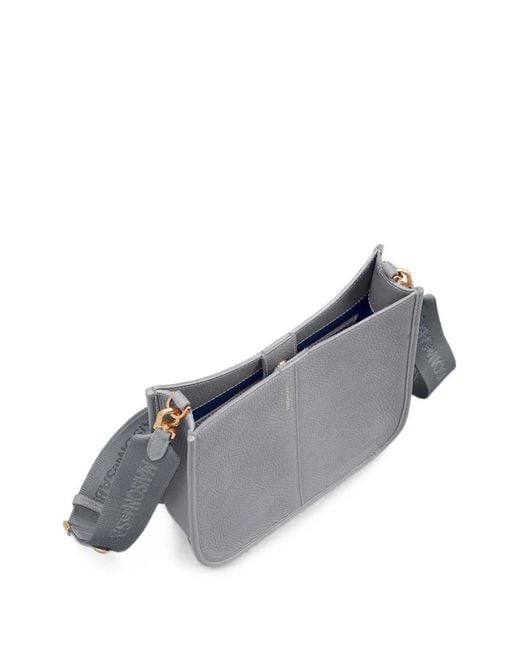 Maison De Sabre White Saddle Grained Leather Messenger Bag