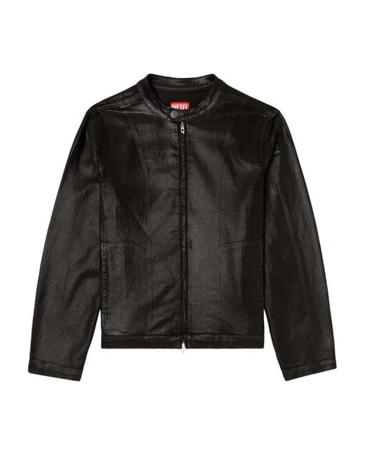 DIESEL Black Jackets Cotton for men