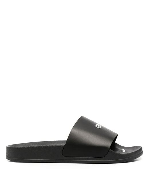 Off-White c/o Virgil Abloh Black Arrows Logo Print Slides