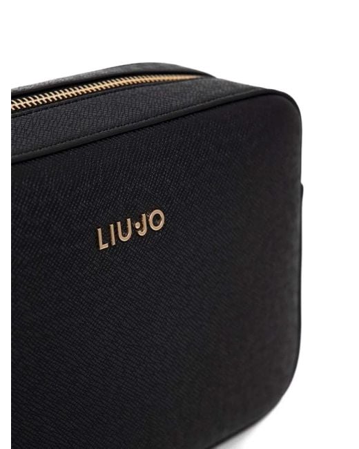 Liu Jo Black Logo-Lettering Crossbody Bag