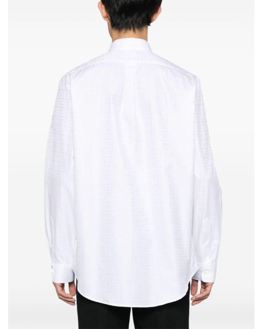 Camicia con motivo 4G di Givenchy in White da Uomo
