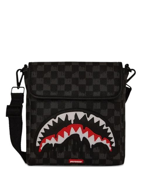 Sprayground Black Schultertasche Mit Hai-Karo