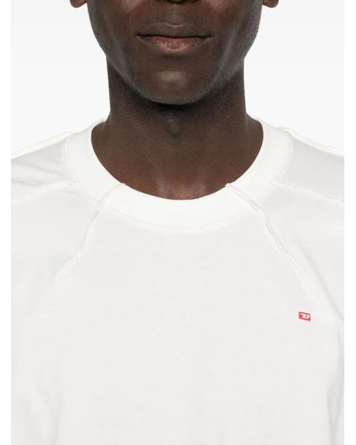 DIESEL White Logo Tee for men