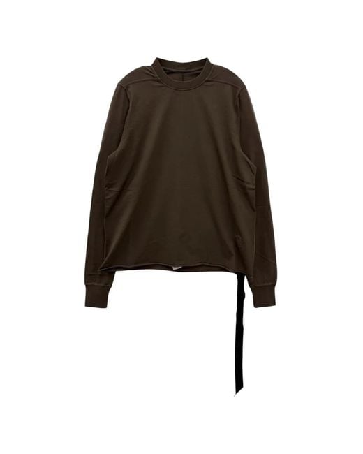 Rick Owens Black Strap-Detail Raw-Cut Sweatshirt for men