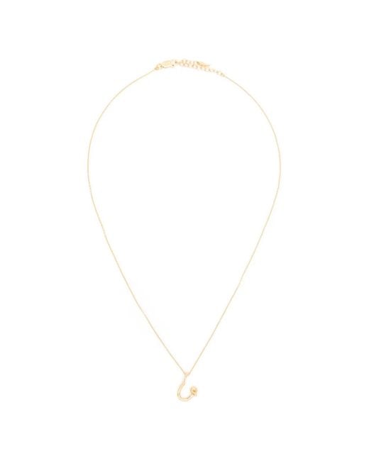Missoma White Mini Curly Molten Initial Necklace