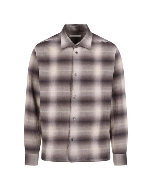 BERNER KUHL Brown Check-Pattern Crinkled-Finish Shirt for men