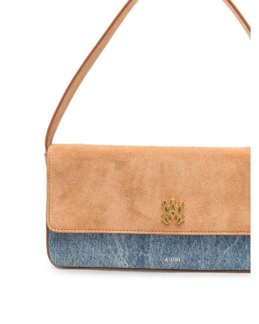 Amiri Blue Ma Millie Suede-Panelled Shoulder Bag