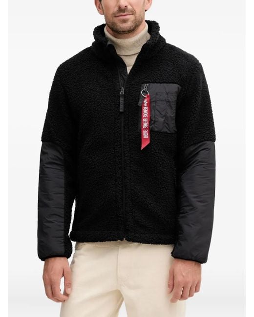 Giacca Con Zip di Alpha Industries in Black da Uomo