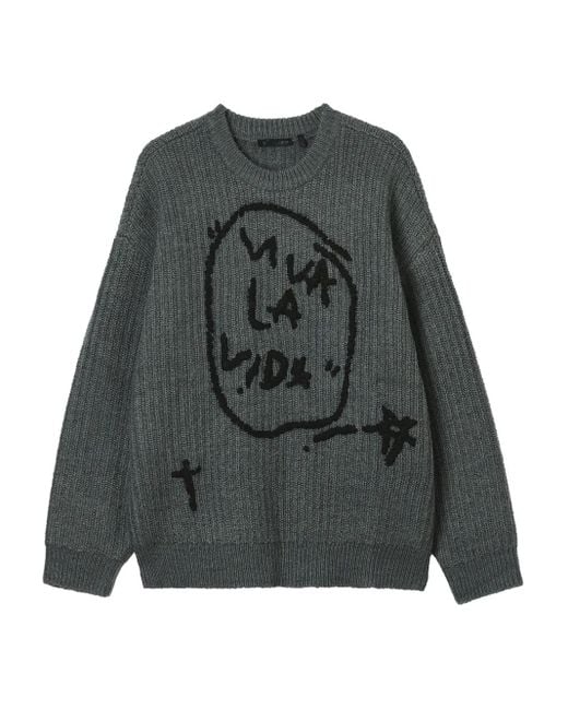 メンズ FIVE CM リブニット セーター Gray