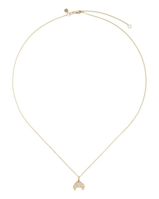 Sydney Evan White 14Kt Small Croissant Charm Diamond Necklace