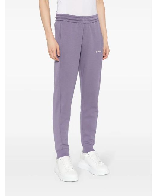 Calvin Klein Purple Logo-Print Cotton-Blend Track Pants for men