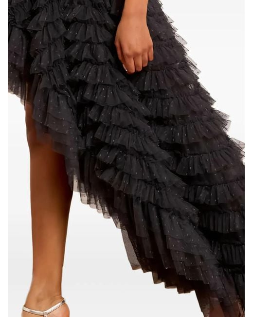 Needle & Thread Women's Black Strapless Ruffled High-Low Dress -  www.disolcolor.com
