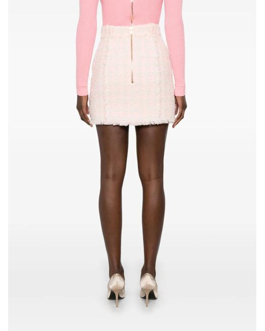 Balmain Tweed Mini-Rok in het Pink