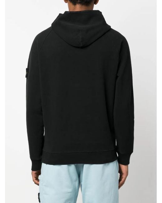 Sudadera con capucha y parche Compass Stone Island de hombre de color Black