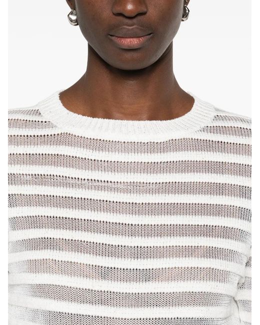 Fabiana Filippi White Sequin-Embellishment Sweater
