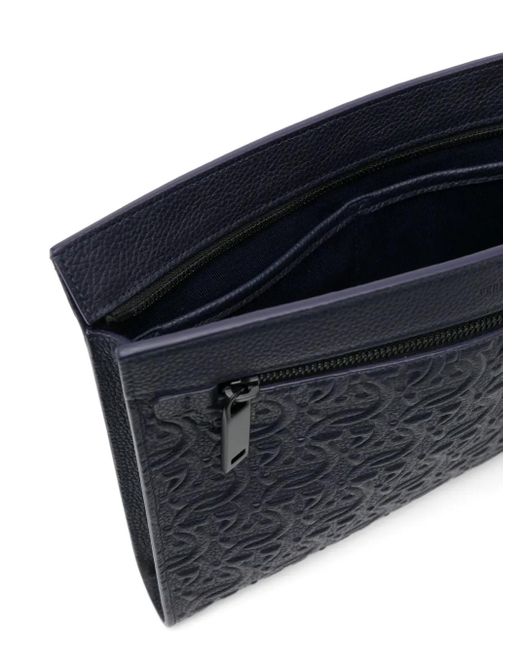Ferragamo Blue Gancini Clutch Bag for men
