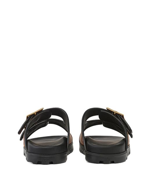 MCM Brown Visetos-Canvas Sandals