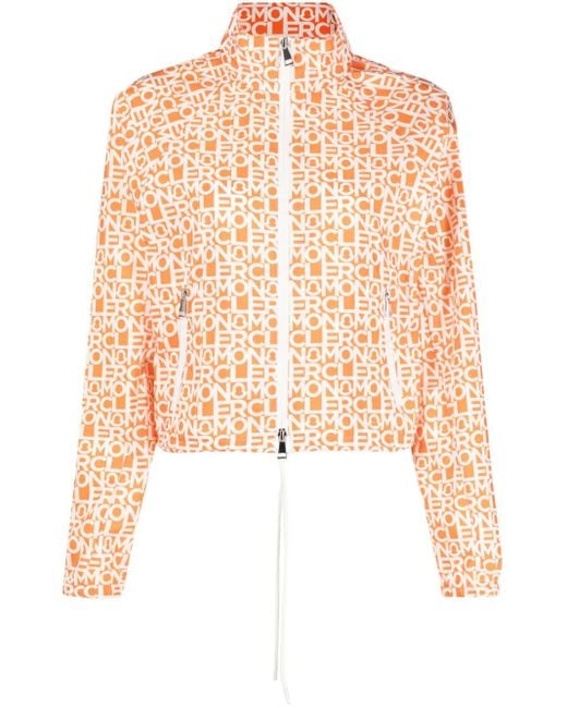 Moncler Orange Veste Alose À Logo Imprimé