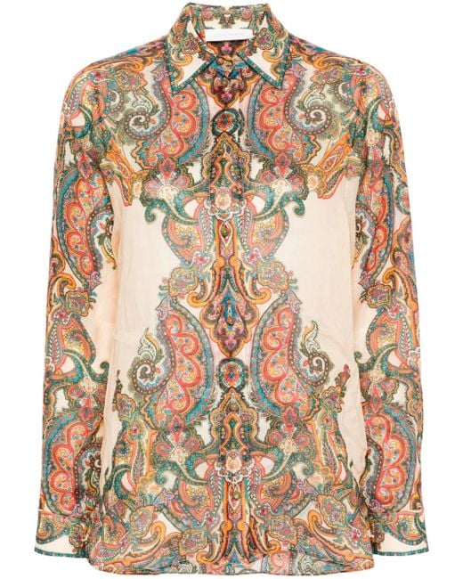 Zimmermann Multicolor Paisley Print Oversized Shirt
