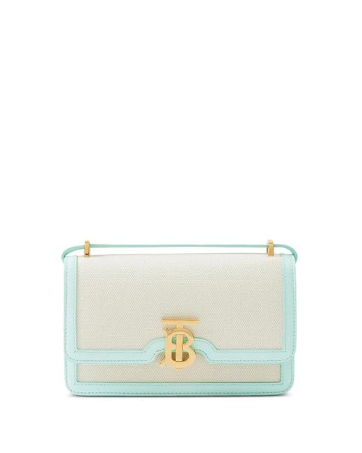 Burberry Blue Mini Tb-logo Crossbody Bag