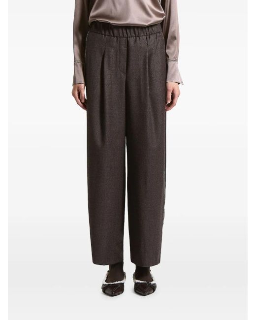 Peserico Black Pleated Trousers