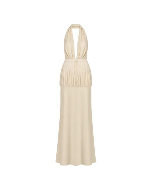 Baobab White Paloma Fringe-Detail Maxi Dress