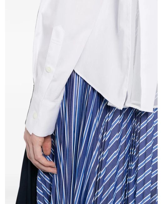 Sacai White Button-Up Poplin Shirt