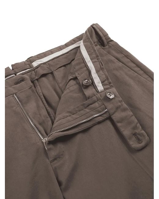 Incotex Gray Pressed-Crease Regular Trousers for men