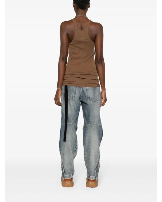 Rick Owens Natural Racerback Organic Cotton Tank Top
