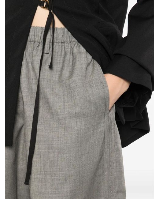 JNBY Gray Twill-Weave Tailored Shorts