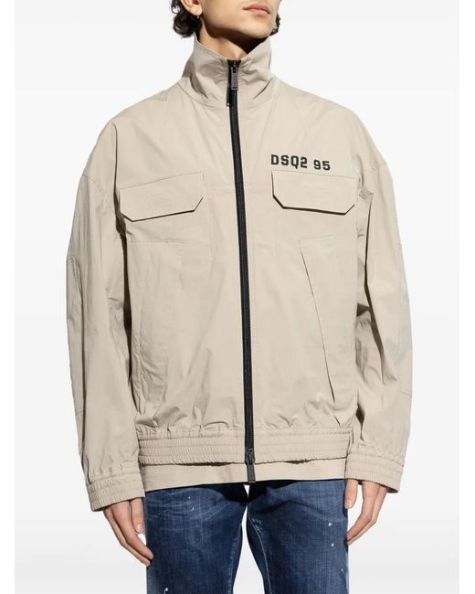 DSquared² Natural Logo-Print Jacket for men