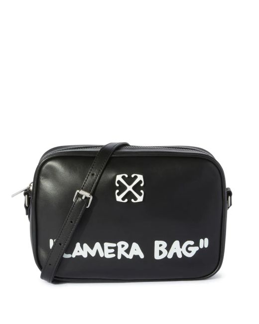 Off-White c/o Virgil Abloh Black Mittelgroße Jitney Quote Schultertasche