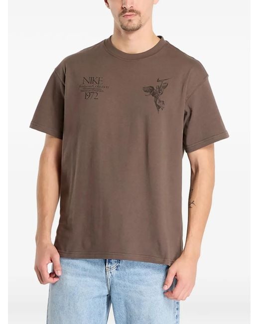 Nike Gray Max90 Graphic-Print T-Shirt for men