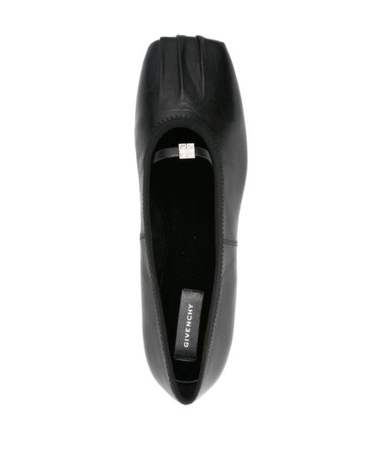 Givenchy Black 4g-plaque Pleated Ballerina Shoes