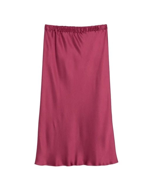 Antonelli Purple Elasticated Midi Skirt
